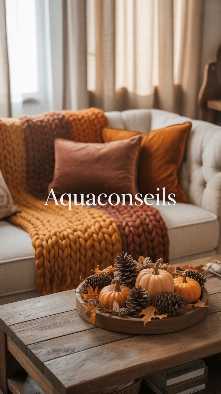 about-07 Idées de décoration saisonnière d'automne avec accessoires et textiles chaleureux