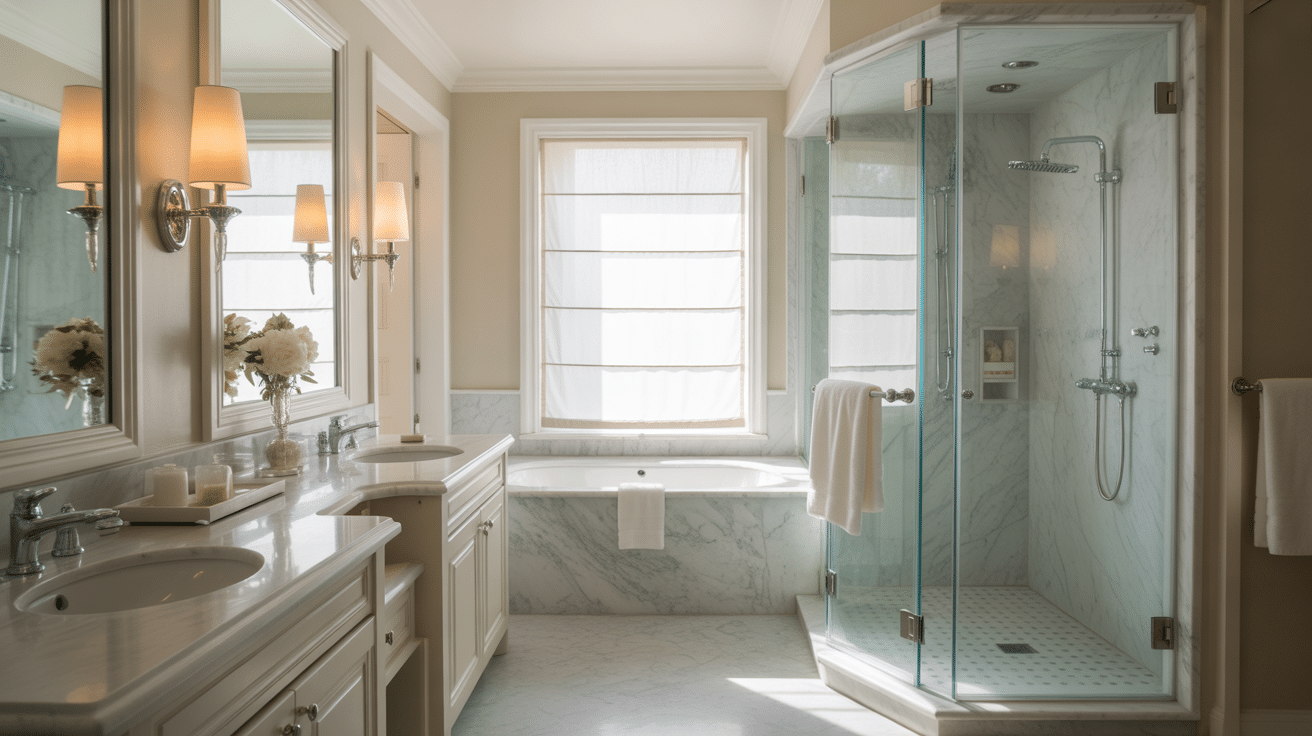 about-03 Suite parentale avec salle de bain de luxe, double vasque et finitions premium