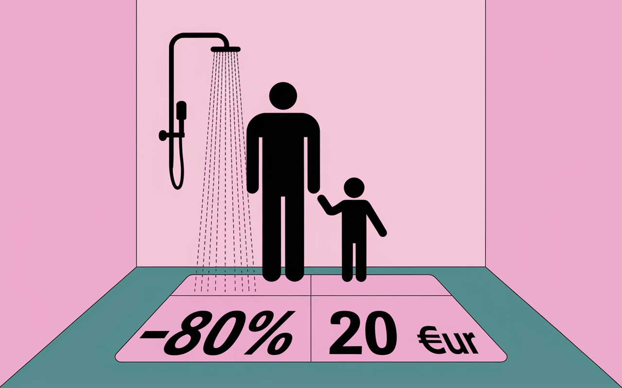 Famille sous douche antiderapante coussinets anti glisse