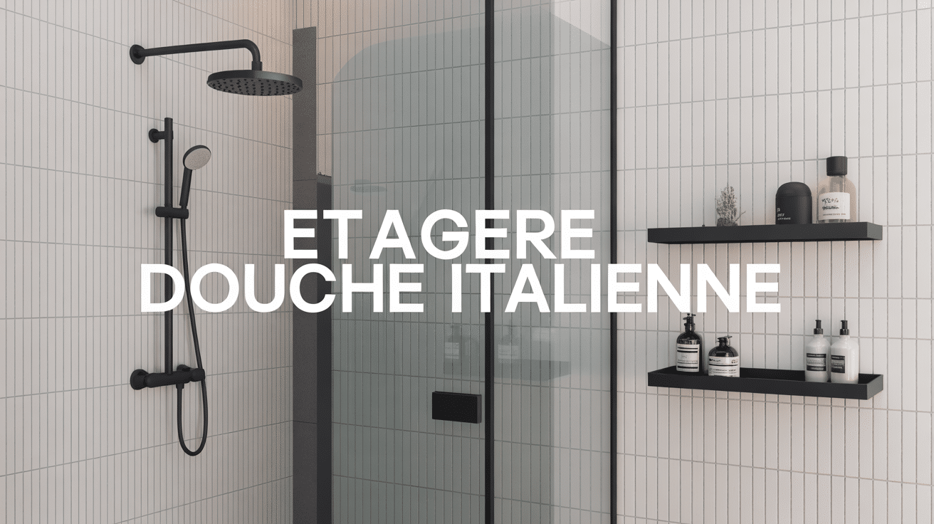 etagere douche italienne moderne en inox dans salle de bain