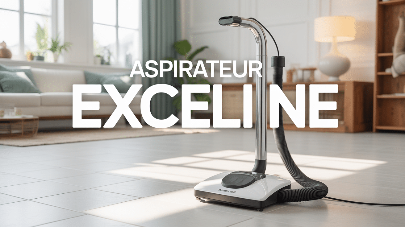 Exceline aspirateur sur sol carrelage blanc