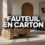 fauteuil en carton dans salon contemporain épuré