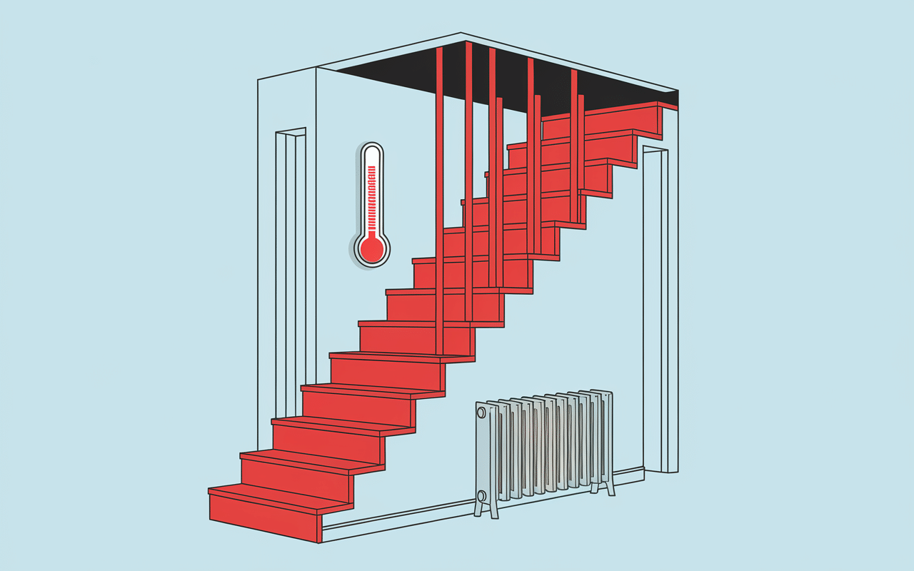 Schema convection thermique fermer un escalier pour garder la chaleur