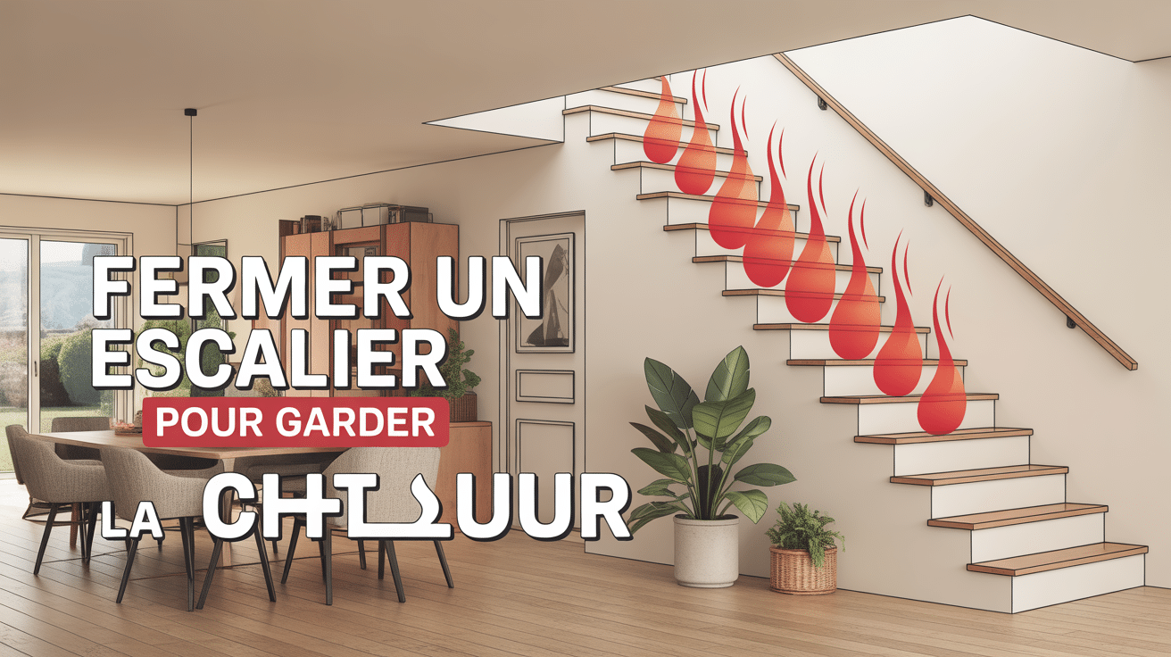 Illustration flux d'air pour fermer un escalier pour garder la chaleur