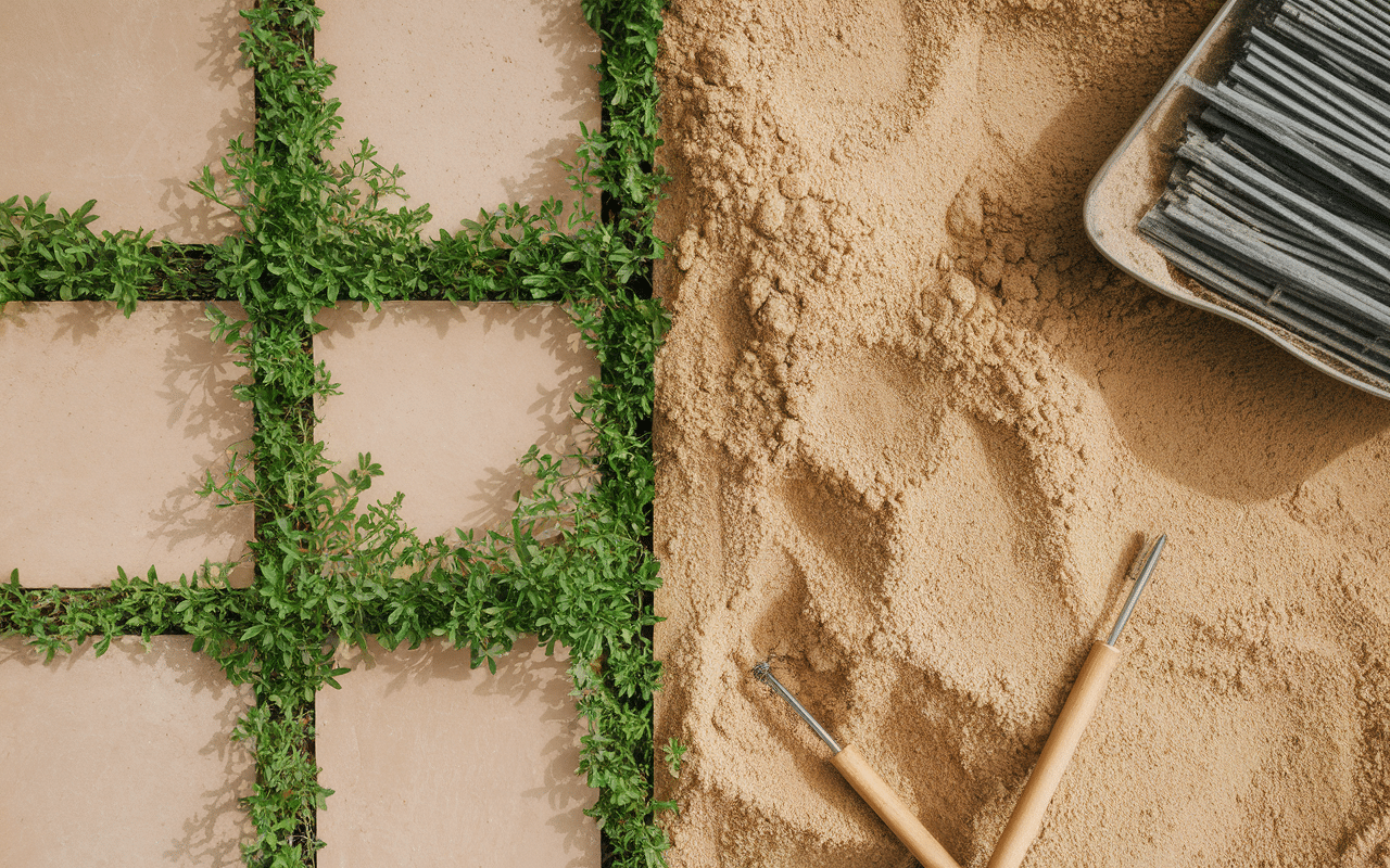 inconvénients pose dalle sur sable entretien et mauvaises herbes