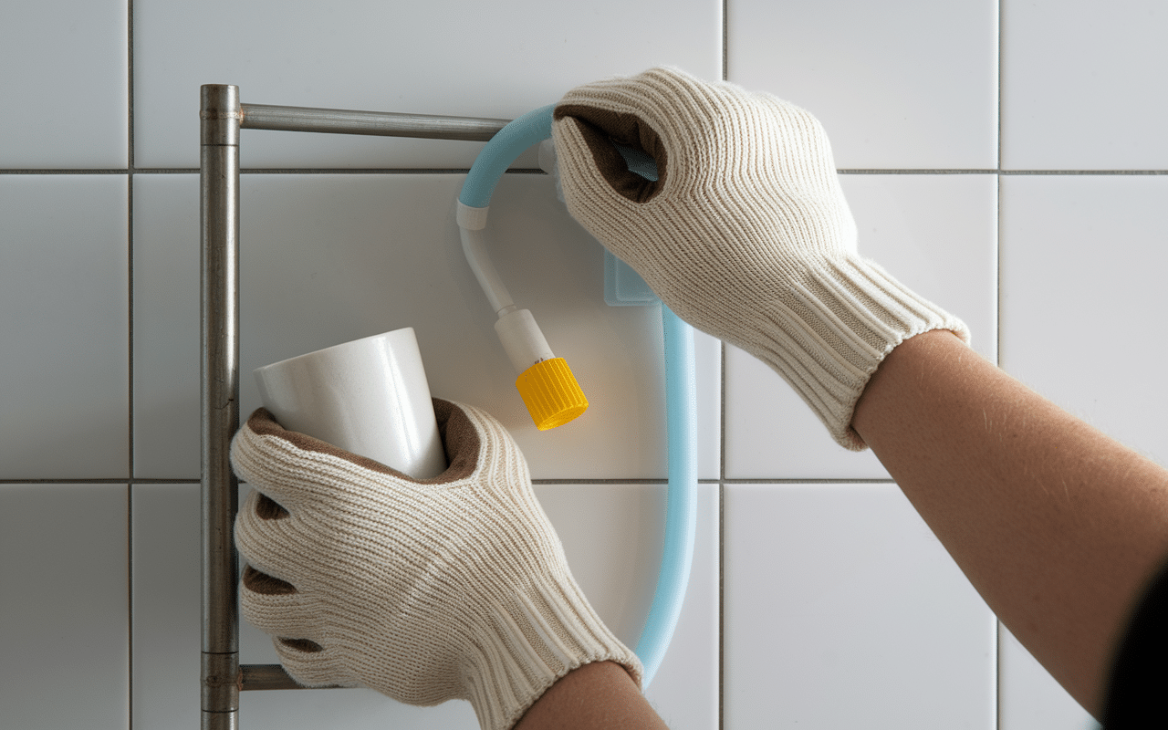 installation murale etagere douche italienne sur carrelage