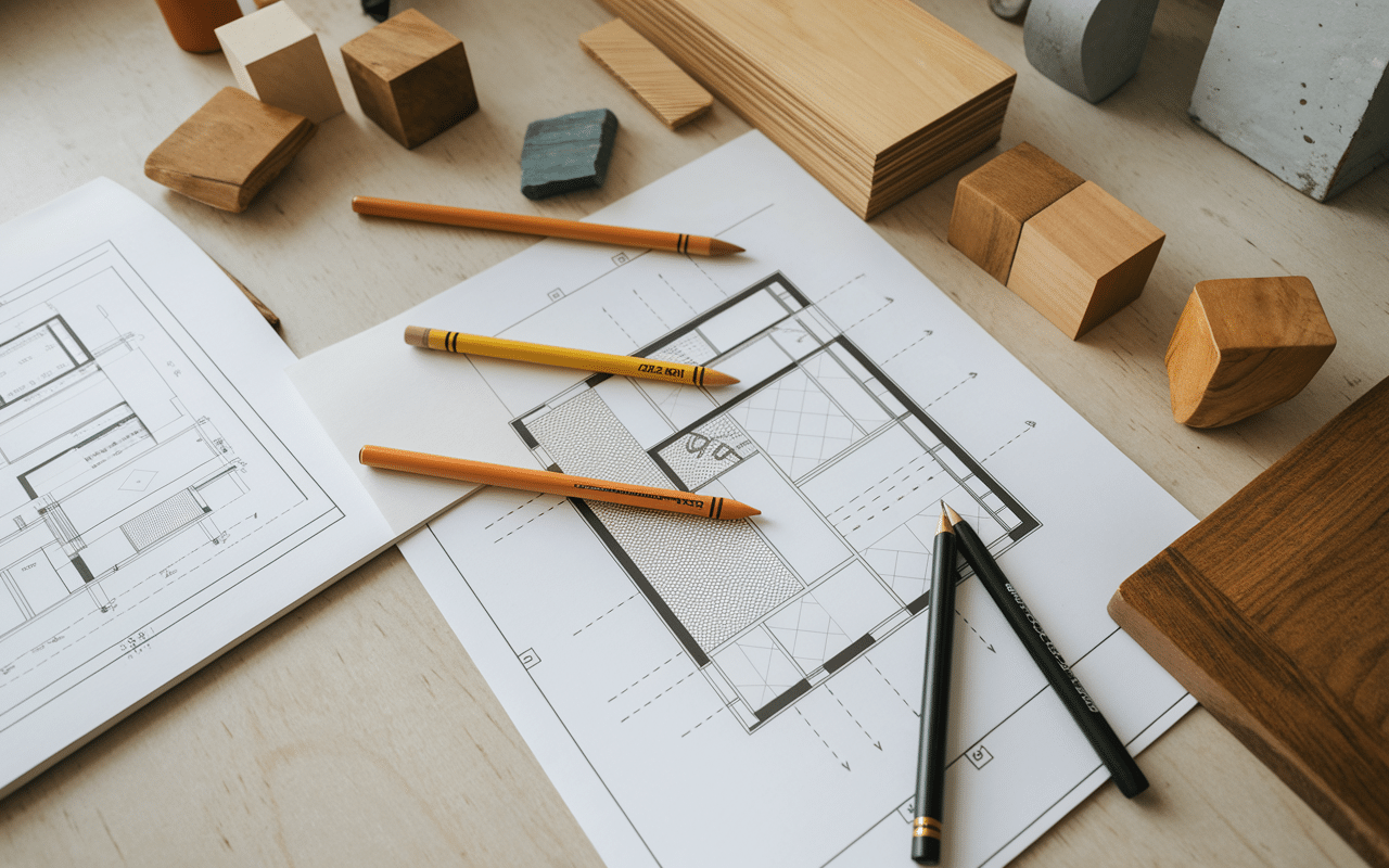 Plans concept terrasse sur pilotis moderne