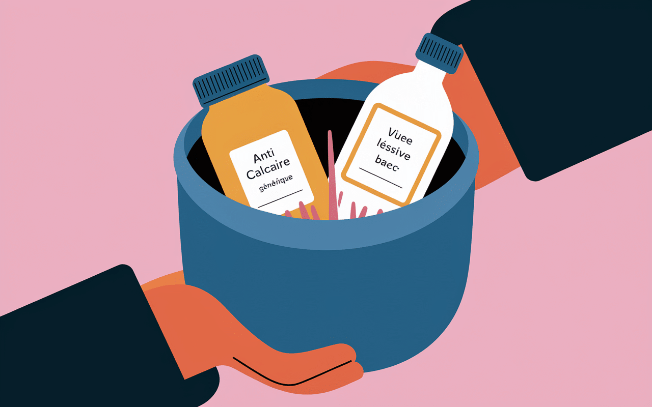 Symbole bac à détergent machine à laver calgon ajout lessive compartiment II