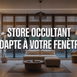 Intérieur moderne avec toiciel store occultant tamisant la lumière
