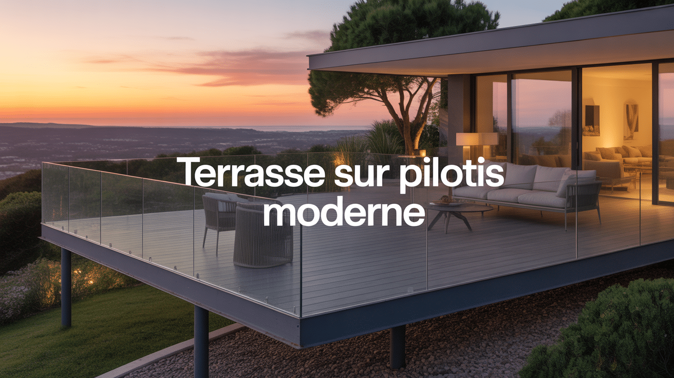 Terrasse sur pilotis moderne design vue panoramique