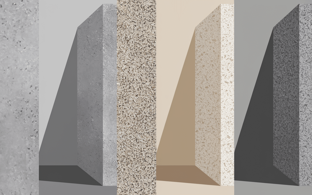 Comparatif finitions amenagement terrasse beton lisse imprime desactive colore