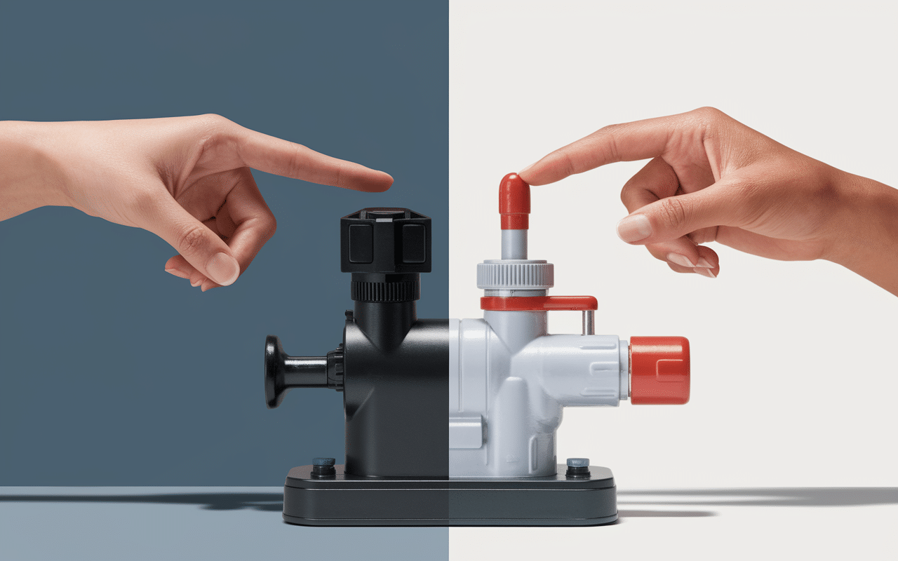 Main utilisant distributeur de savon automatique et manuel