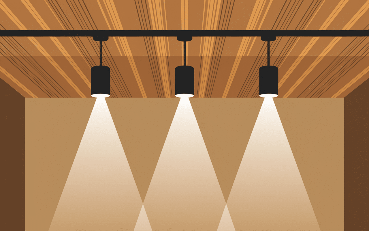 eclairage plafond poutre apparente zones d'ombre et lumière