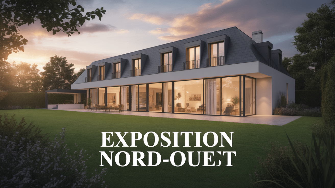 façade maison moderne exposition nord ouest soleil couchant