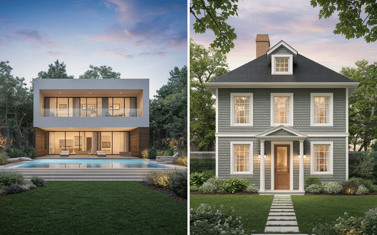 plan maison 4 chambres plain-pied et étage