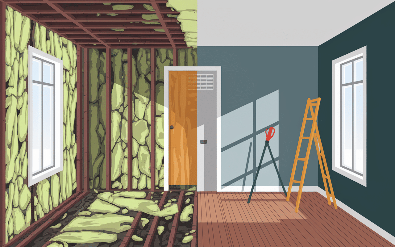 Avant après pont thermique moisissure rénovation