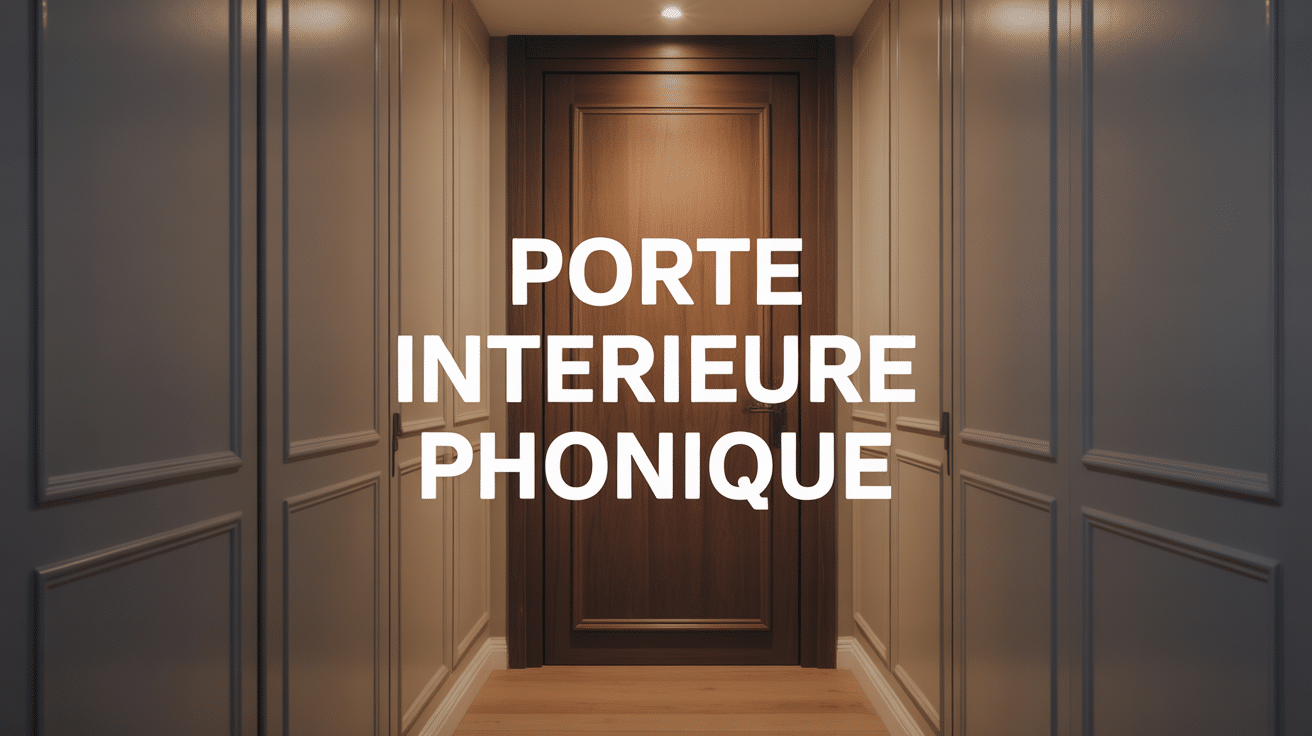 Porte intérieure phonique en bois foncé moderne fermée, couloir élégant