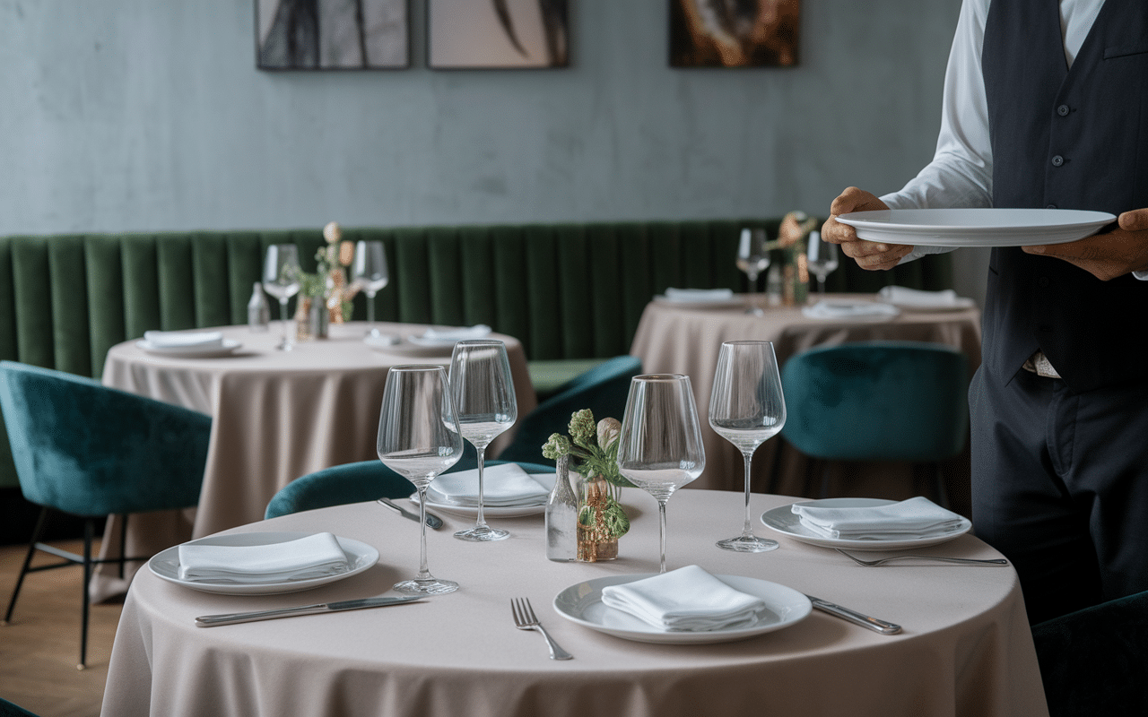 Bonnes et mauvaises positions des couverts dans l'assiette au restaurant