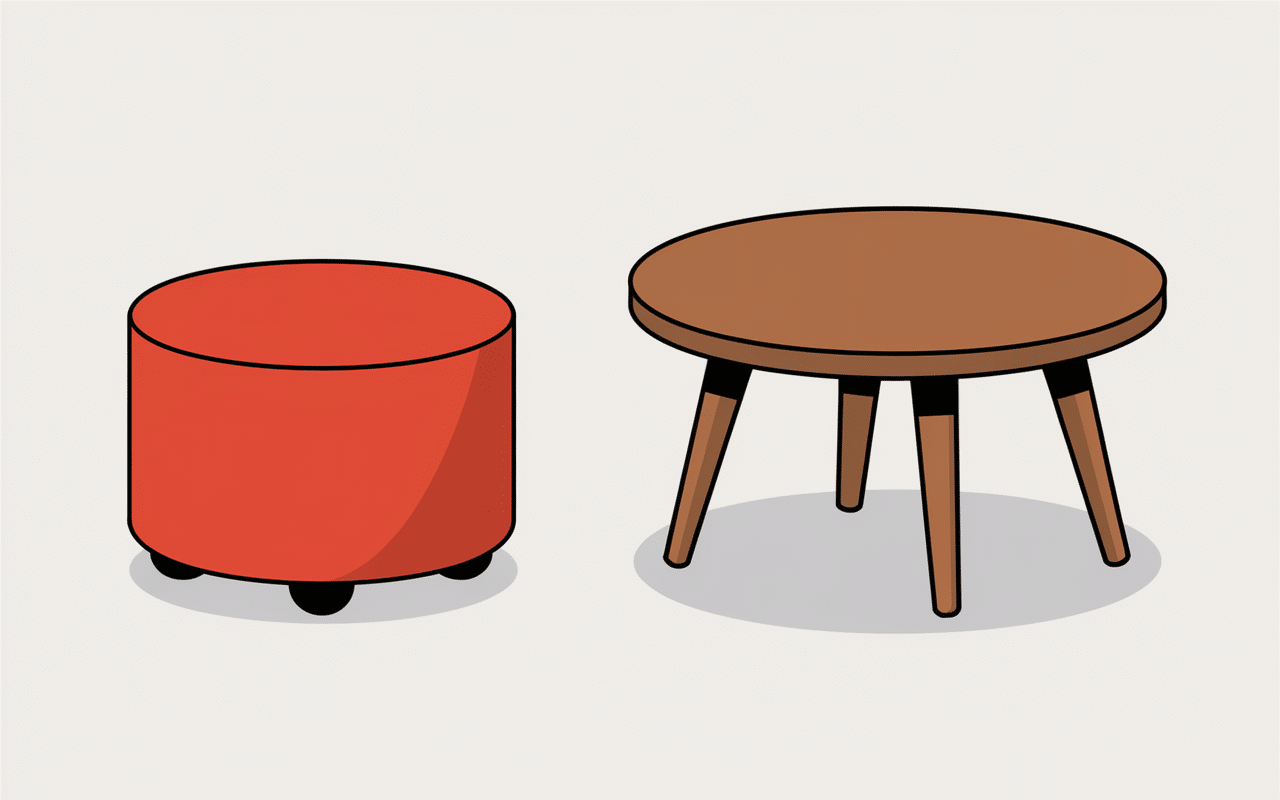 pouf ou tabouret illustration technique differences