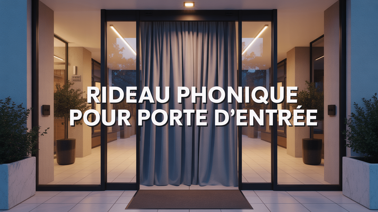 rideau phonique porte d'entrée gris élégant hall