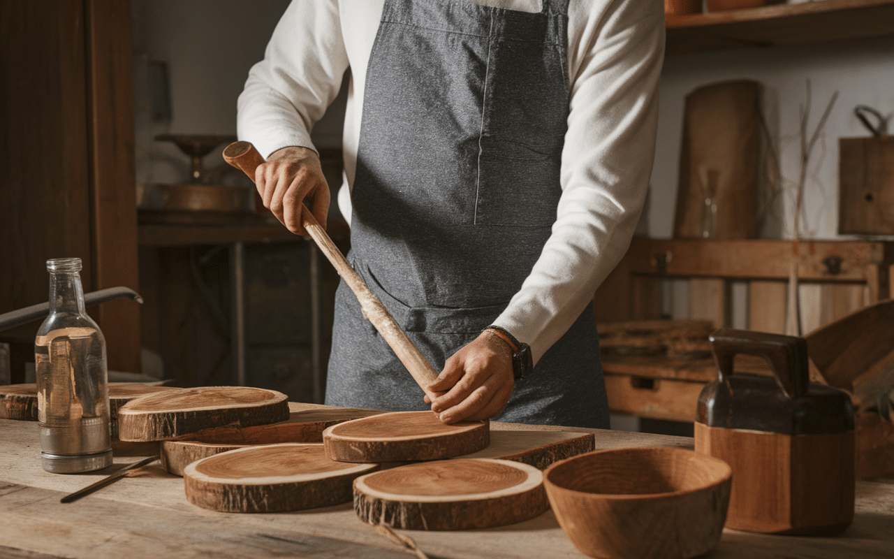 artisan travaillant maison en bois de russie pin meleze
