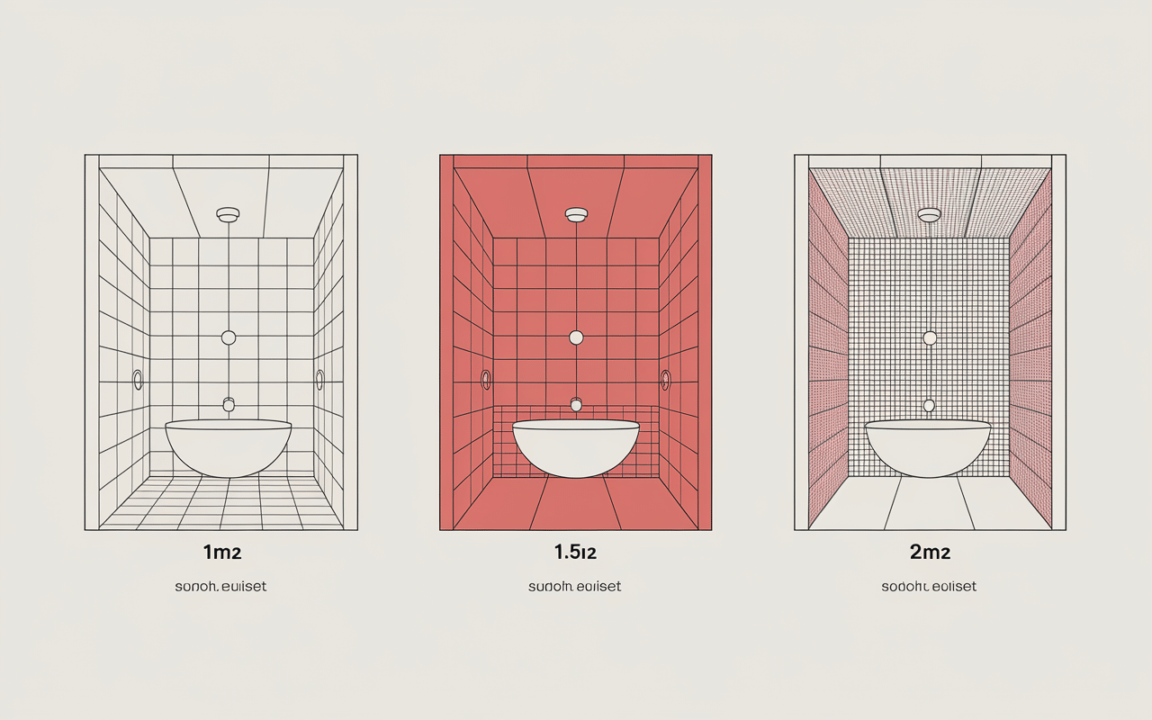 taille toilette m2 surfaces 1m2 1.5m2 2m2