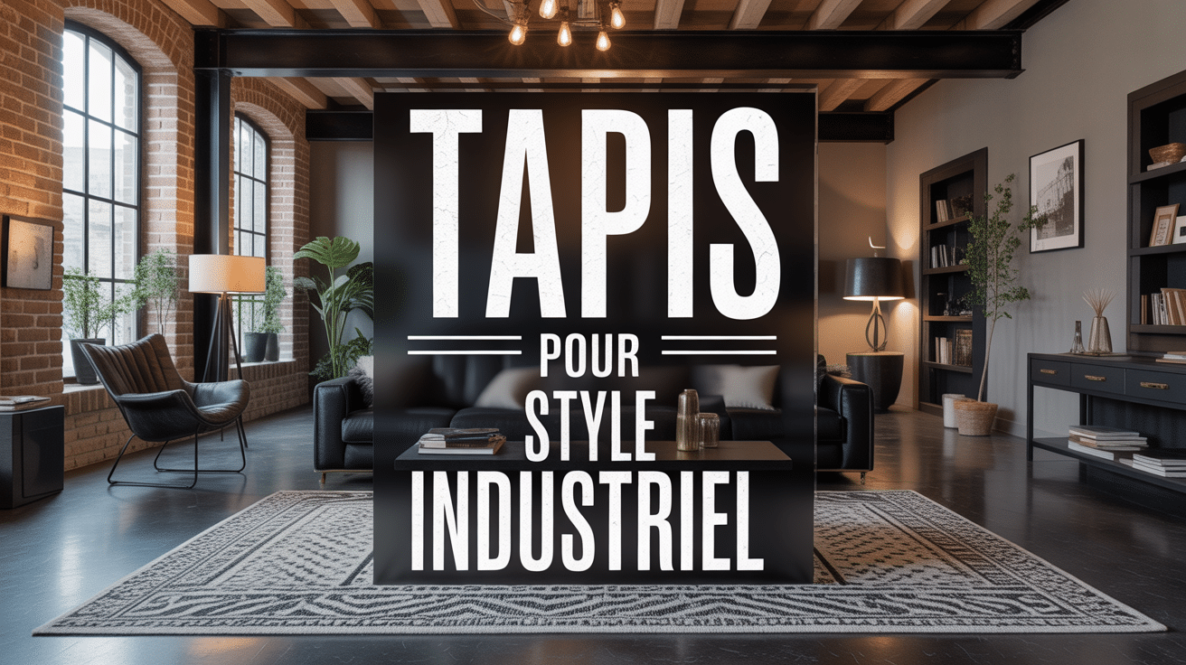 Tapis pour style industriel dans salon loft moderne
